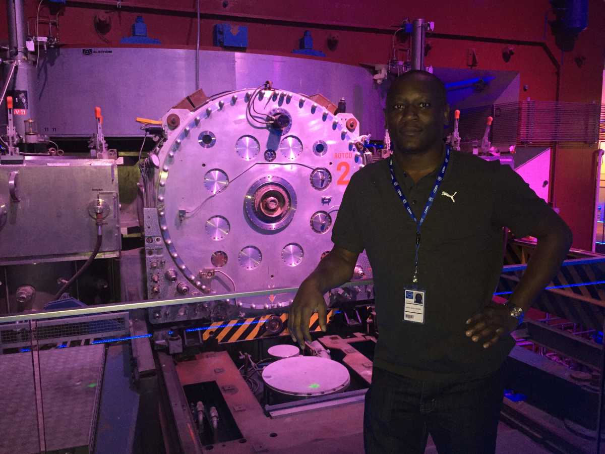 'The oldest particle accelerator at CERN, #SynchroCyclotron (SC) from 1957 that could accelerate protons to 80% the speed of light (0.8c). The Large Hadron Collider (LHC) gets to *99.99999896% the speed of light. Our nearest star system, Proxima Centauri, is 4.37 light years away. Light / a photon from SC arrives there less than 2 seconds earlier than a proton from LHC’s acceleration chambers.'.
~An original quote by Dr. James Gillies during a tour of the SC on 15 February #CERNHackDays 2019